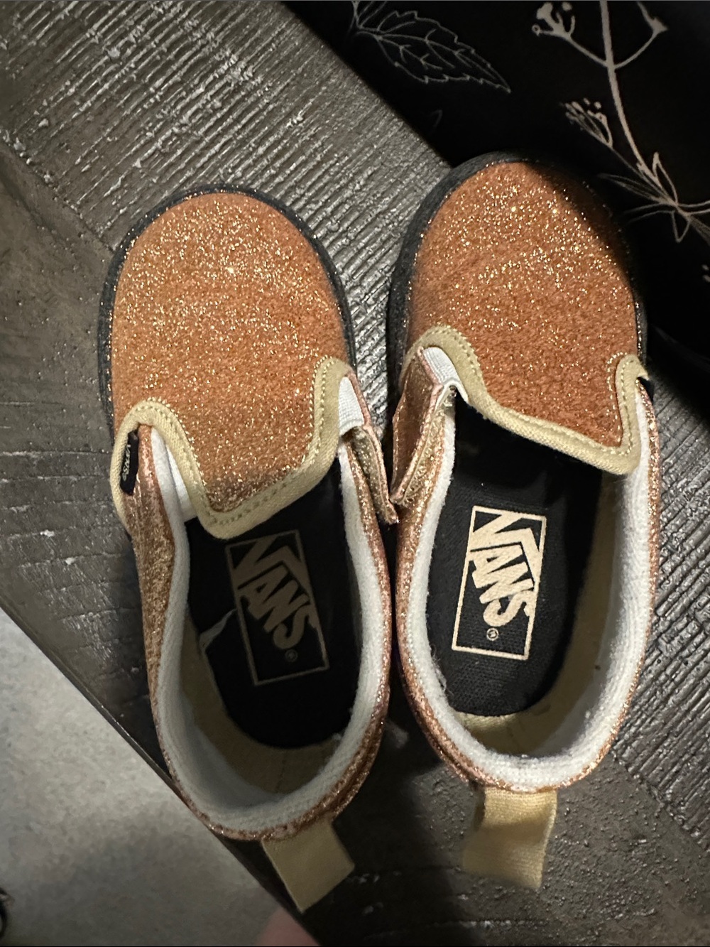Vans Kids Glitter Slip-On Sneakers - Copper